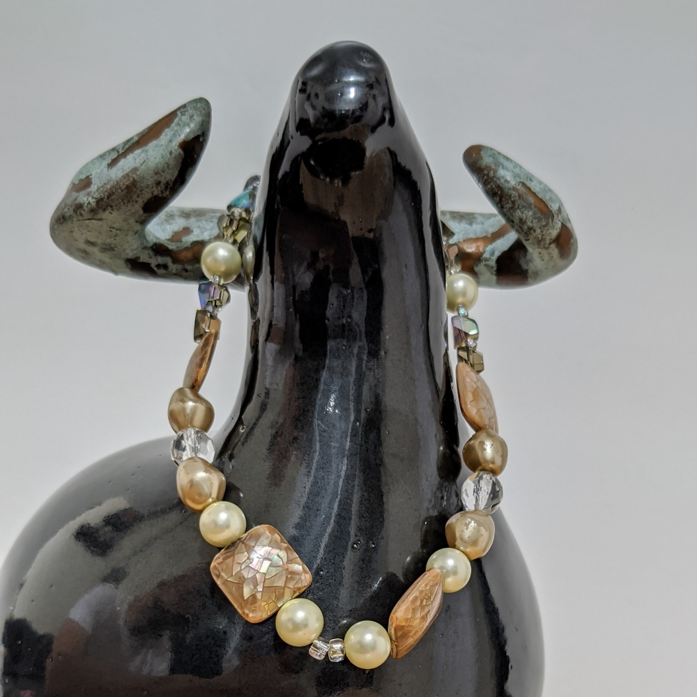 Lucky Brand Chunky Pearl & Gemstone Necklace